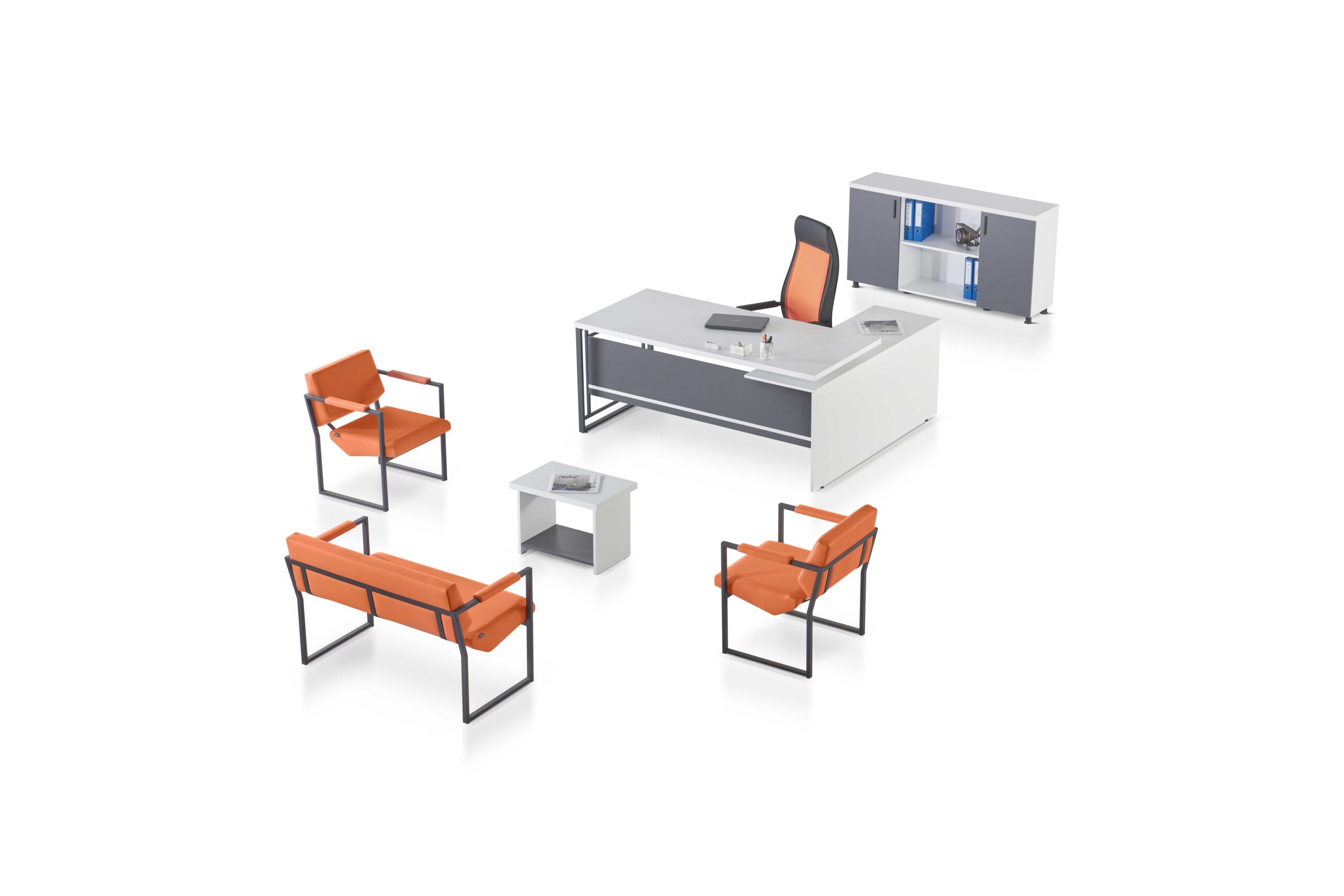 Step 180cm Masa Takımı (Kardelen Beyaz/Antrasit) Masa Takımı