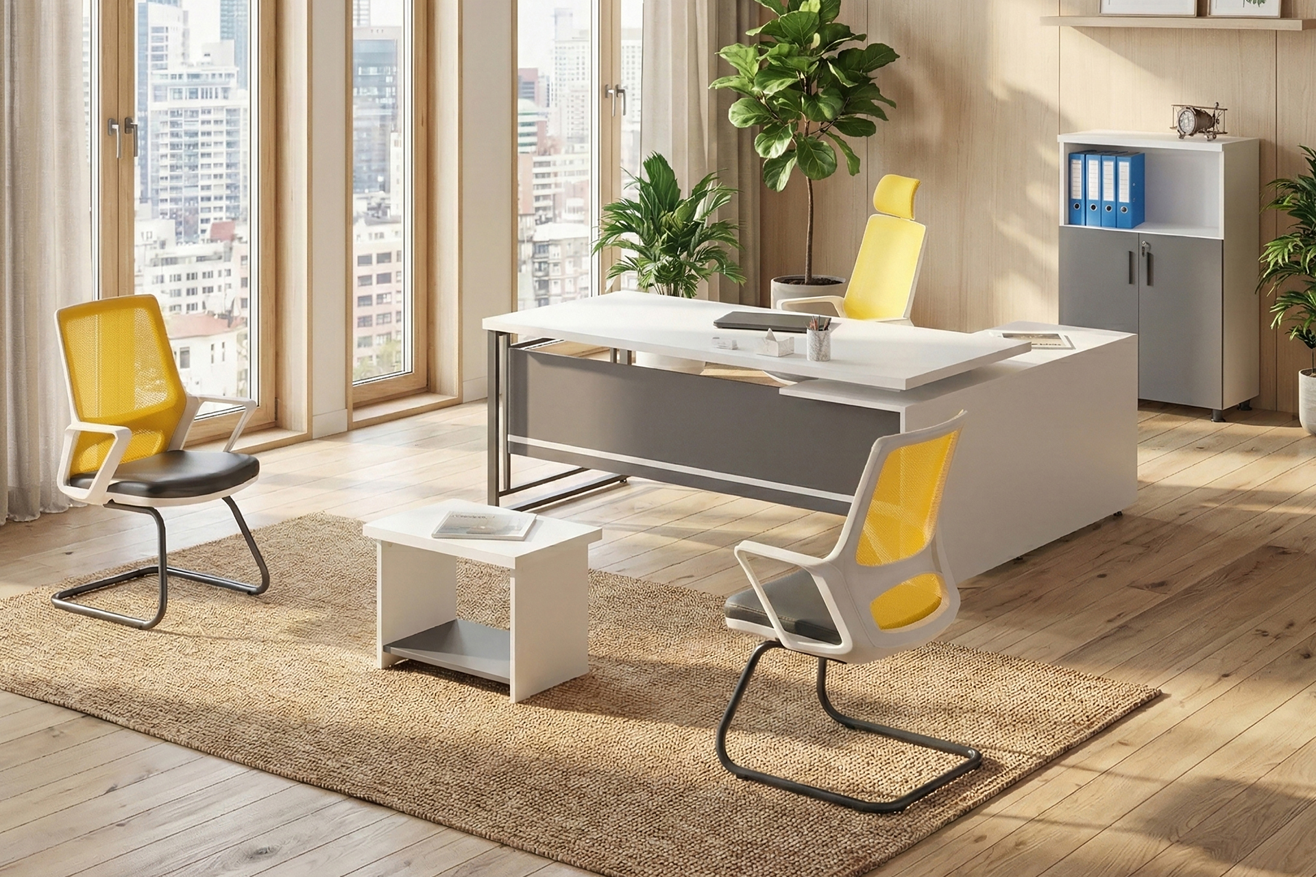 Step 160cm Table Set (Kardelen Beyaz / Antrasit)